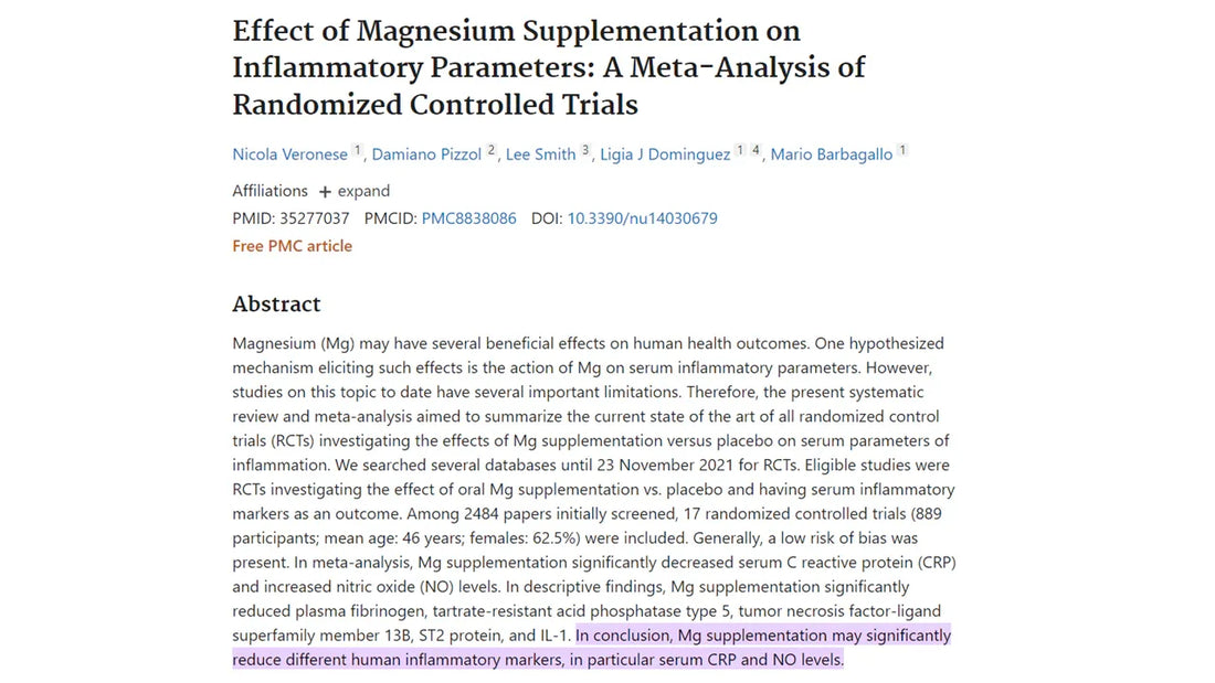 New Study Confirms Benefits of Magnesium Supplementation