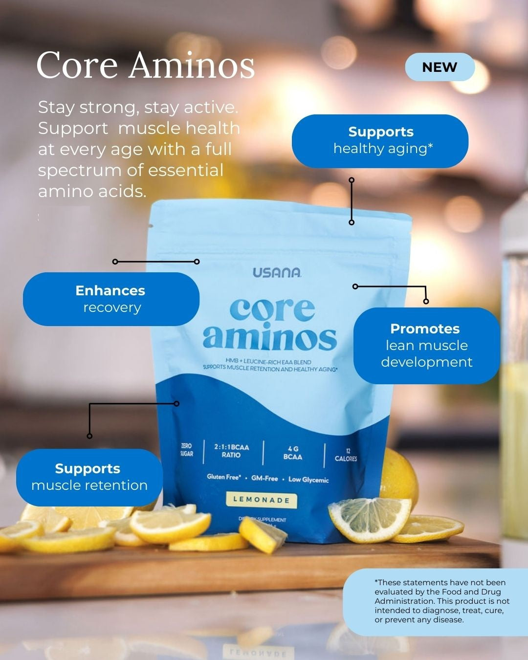 USANA Core Aminos – Advanced Muscle Support with HMB