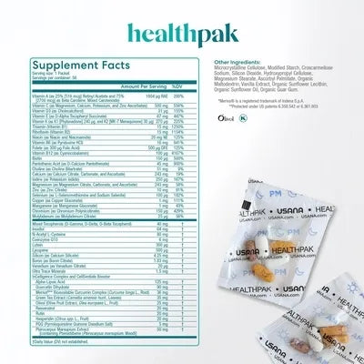 USANA HealthPak™ – Daily AM/PM Supplement Pack with CellSentials®, MagneCal D & Booster for Total-Body Wellness