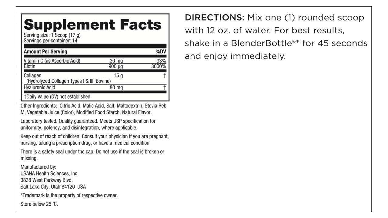 USANA Advanced Collagen – Pomegranate Citrus | 14 Servings