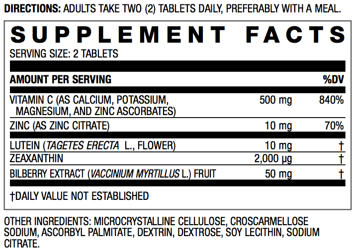 2 Tablets per serving