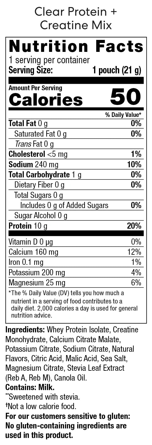 Clear Protein + Creatine Electrolyte Drink Mix