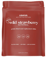 Load image into Gallery viewer, Red package of USANA Wild Strawberry Nutrimal meal replacement shake on a white background