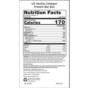 Decaden Vanilla Collagen Protein Bar Nutrition Facts